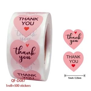 I Inch 500PCS Custom Thank You Label Sticker Roll